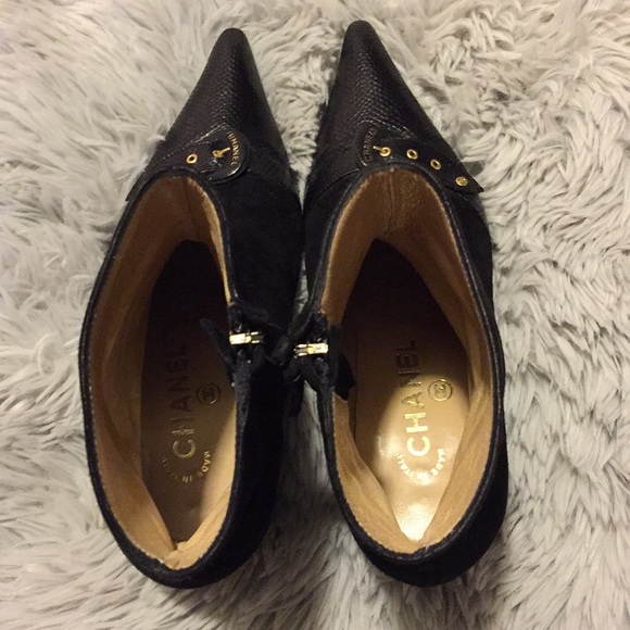 Authentic Chanel Suede/Buckled Ankle Booties - Picture 6 of 7